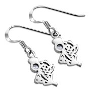 Thistle Silver Earrings w Cubic Zirconia Stone, e295